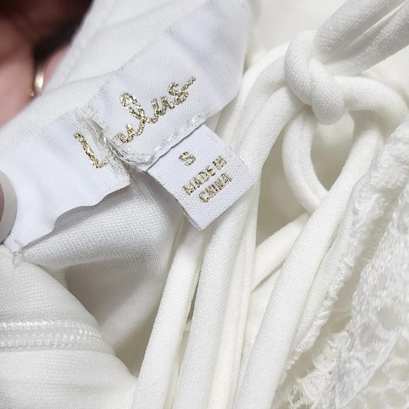 Lulus Perfectly Beloved White Lace Sleeveless Lace-Up Maxi Dress S Wedding Bride - Picture 12 of 12